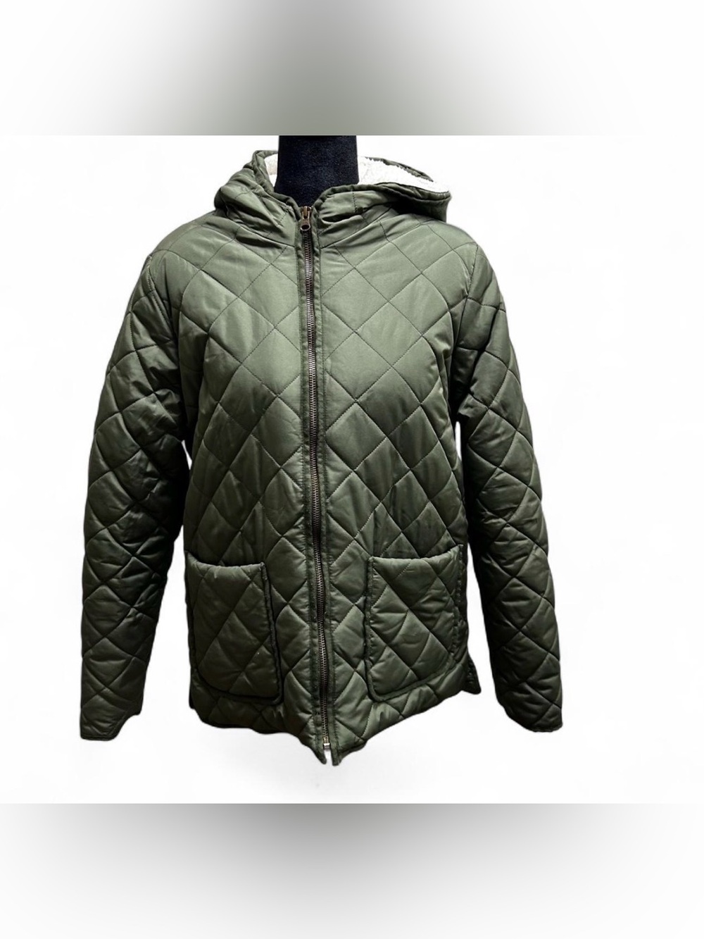 Old Navy Quilted Hooded Puffer Jacket - Olive